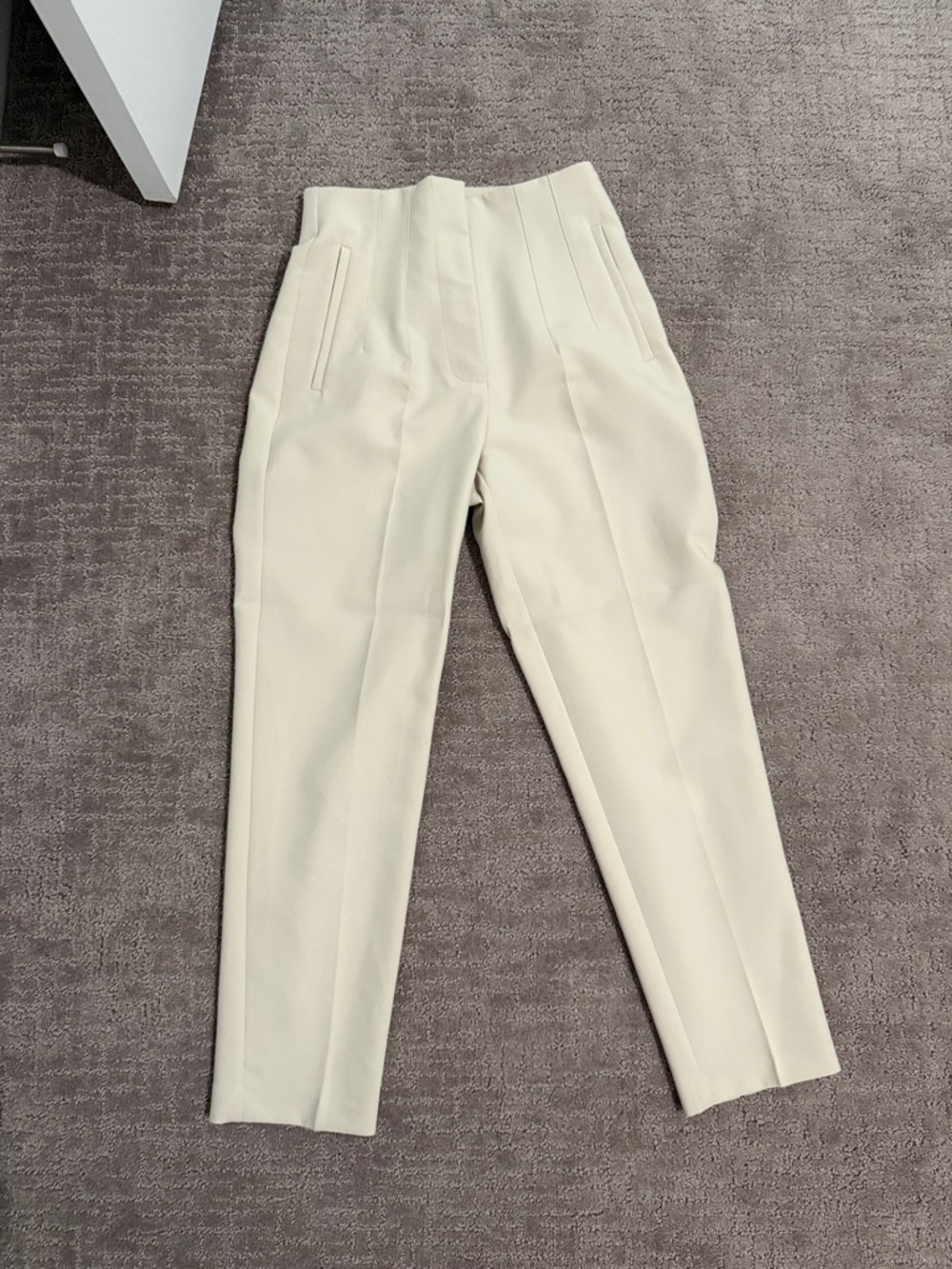 Zara Cream High-Waist Trousers